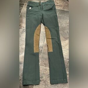 The Tailored Sportsman Kids Riding Pants - Green and Tan